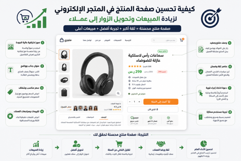 كيفية تحسين صفحة المنتج في المتجر الإلكتروني لزيادة المبيعات وتحويل الزوار إلى عملاء