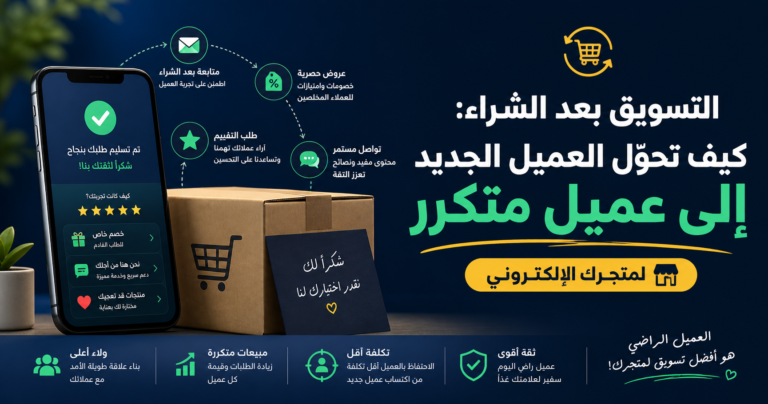 التسويق بعد الشراء: كيف تحوّل العميل الجديد إلى عميل متكرر لمتجرك الإلكتروني