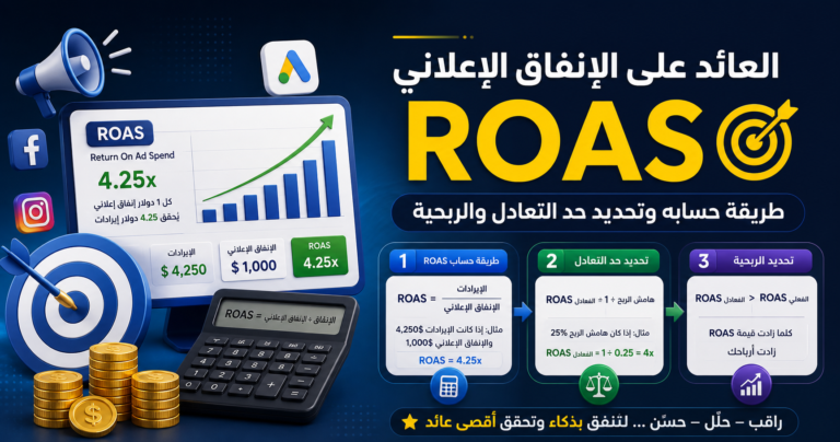 العائد على الإنفاق الإعلاني ROAS: طريقة حسابه وتحديد حد التعادل والربحية