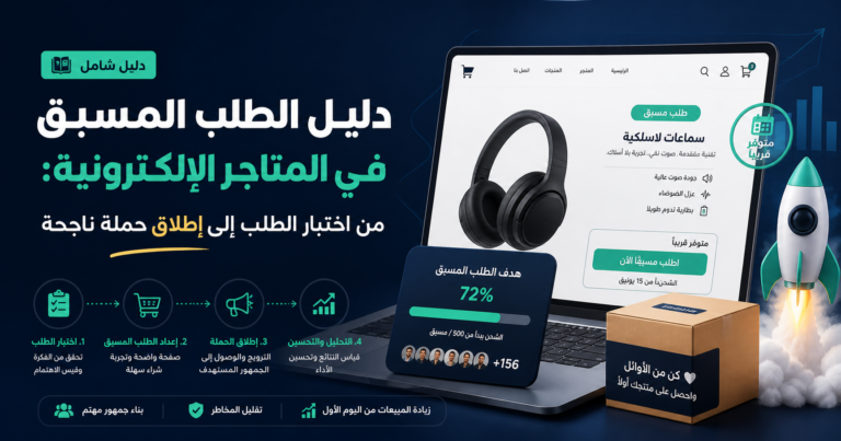 دليل الطلب المسبق في المتاجر الإلكترونية: من اختبار الطلب إلى إطلاق حملة ناجحة