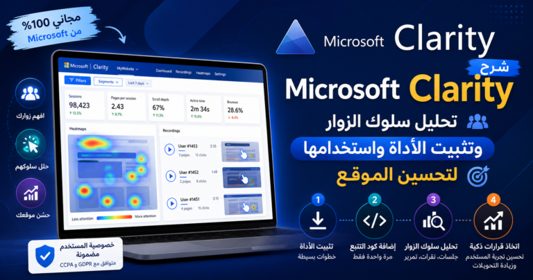 شرح Microsoft Clarity: تحليل سلوك الزوار وتثبيت الأداة واستخدامها لتحسين الموقع
