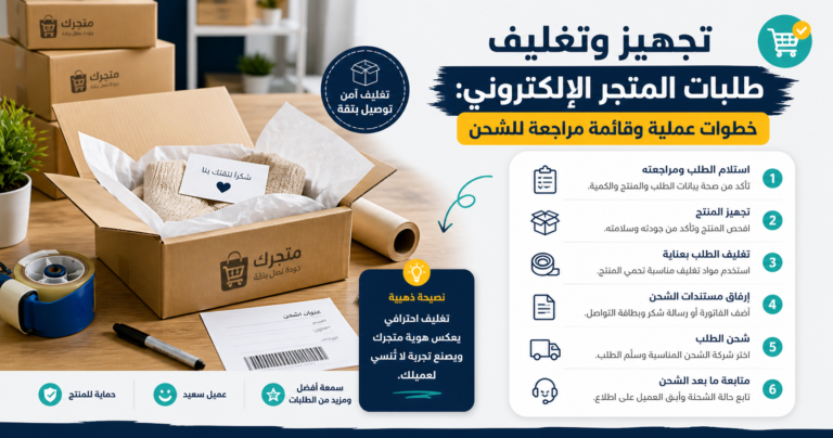 تجهيز وتغليف طلبات المتجر الإلكتروني: خطوات عملية وقائمة مراجعة للشحن